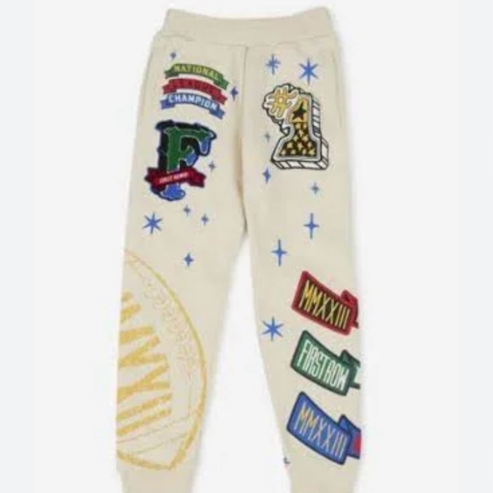 NWT FIRST ROW Boys Varsity Fleece Joggers, Sizes S, M and L